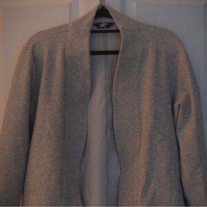 Lands' End Light Gray Open Front Cardigan